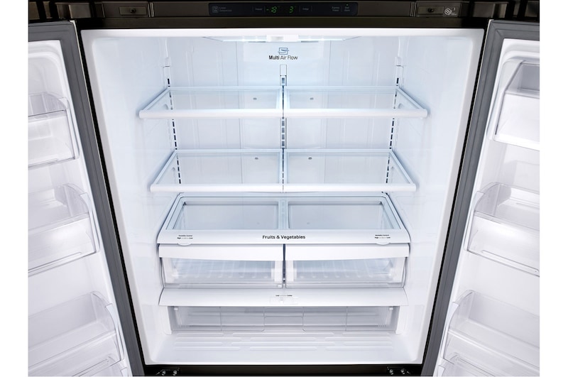 LG 620L French Door Fridge, in Black Stainless Steel, GF-B620BSL