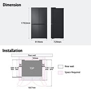 LG 665L French Door Fridge - Matte Black Finish, GF-B700MBL