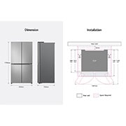 LG 665L French Door Fridge - Stainless Finish, GF-B700PL