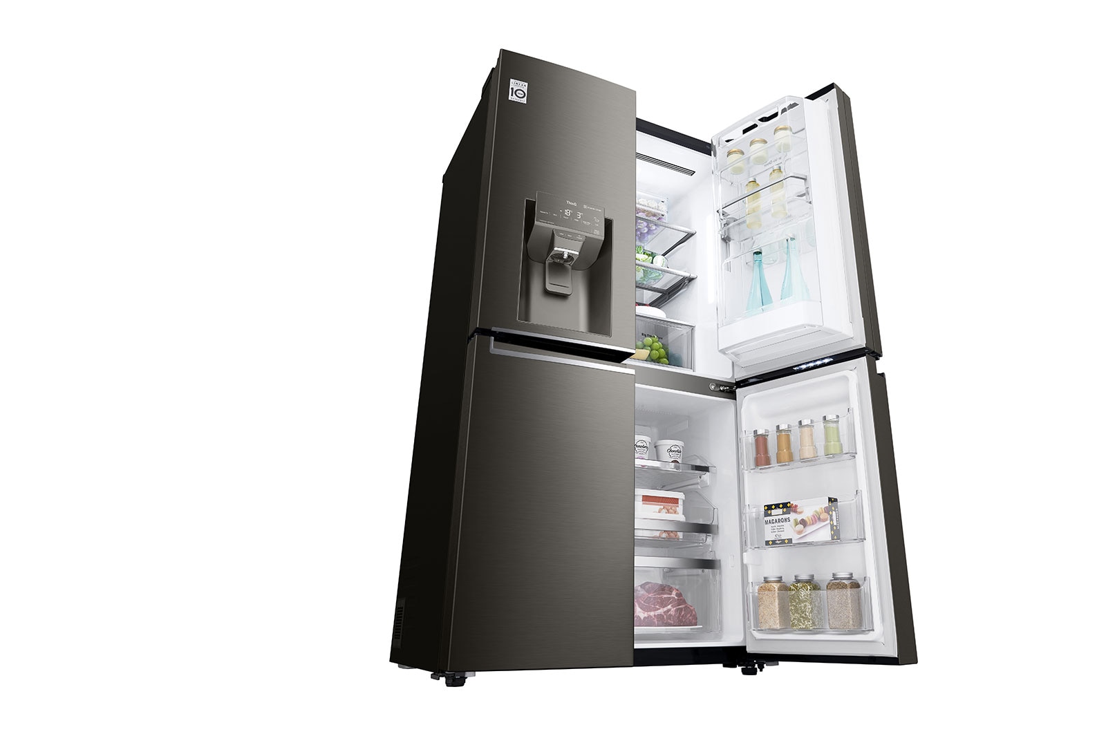 637L French Door Fridge with Door In Door in Black Stainless Finish GF D706BSL LG AU