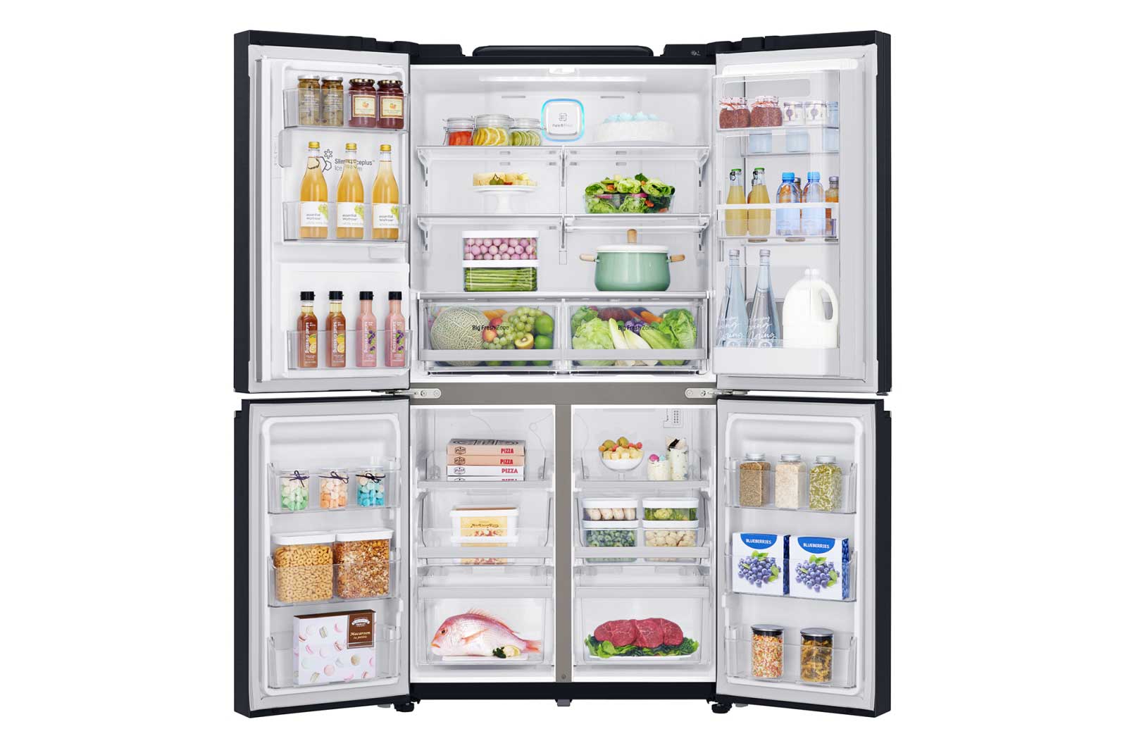 LG 708L French Door Fridge, with Door-in-Door®, in Matte Black Stainless Steel, GF-D708MBSL