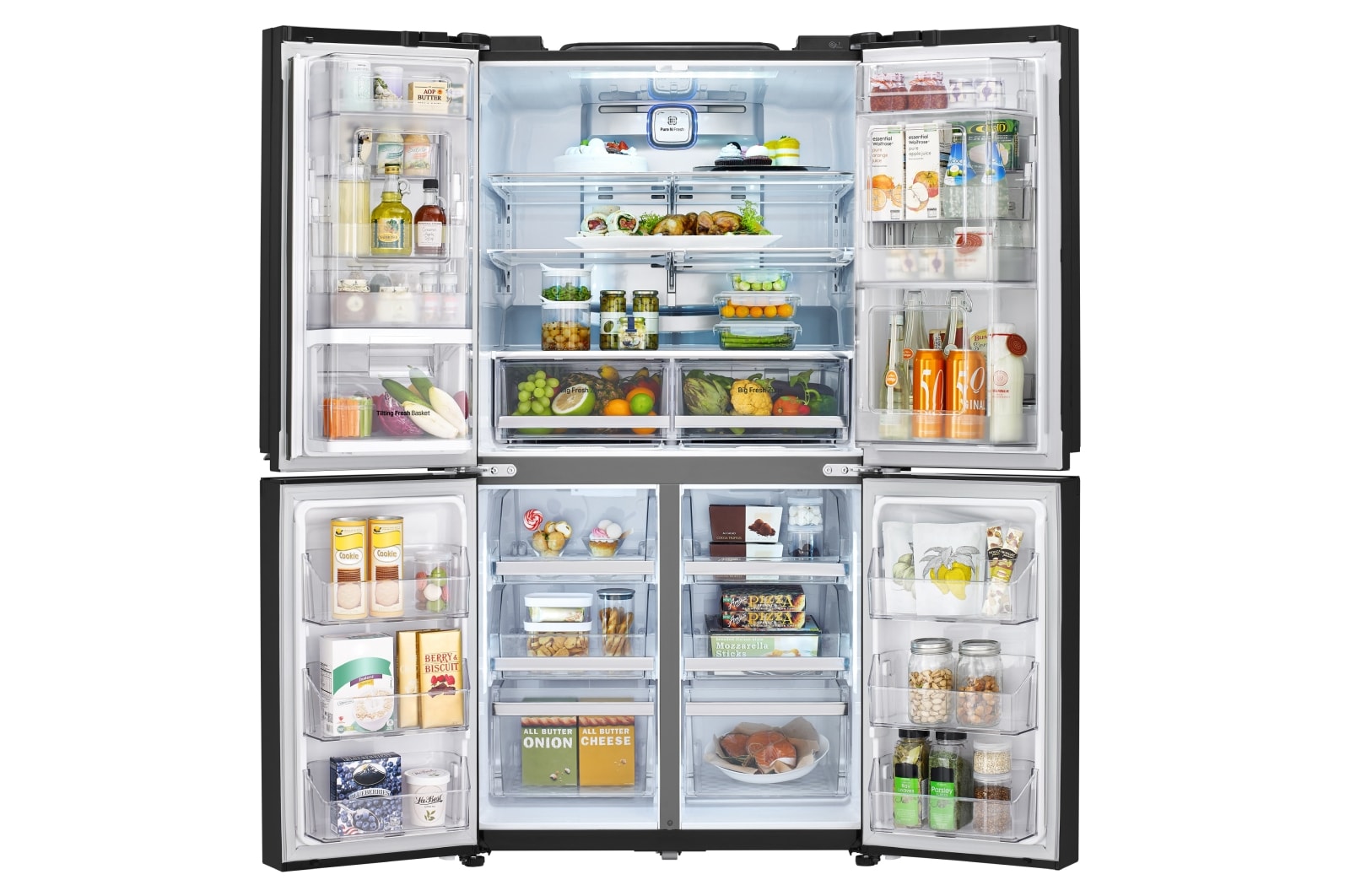 LG 725L French Door Fridge, with Dual Door-In-Door®, in Black Mirror Glass Finish, GF-D725BML