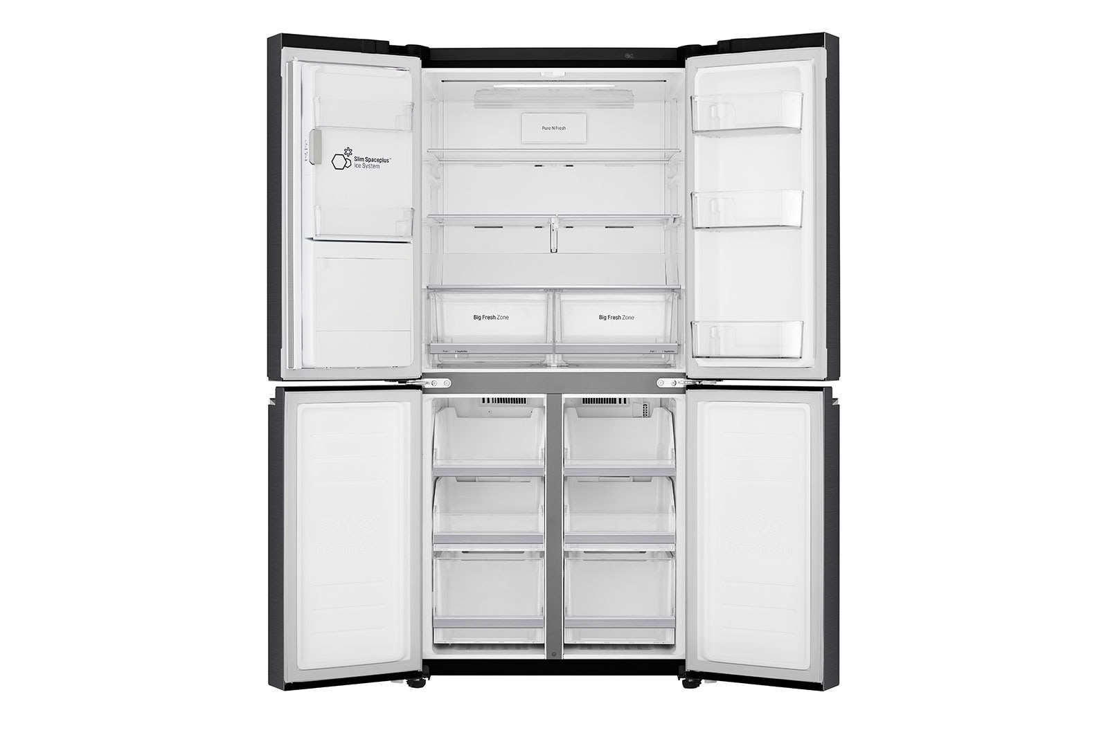LG 506L Slim French Door Fridge - Ice & Water, GF-L570MBL