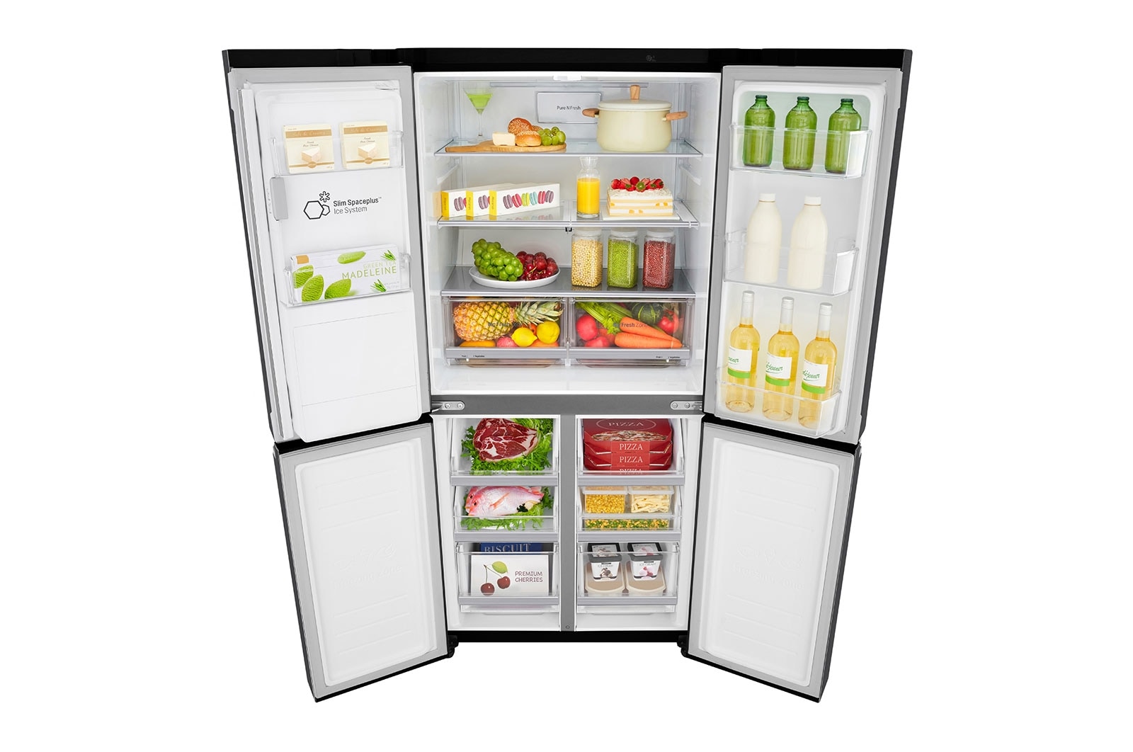 LG 506L Slim French Door Fridge - Ice & Water, GF-L570MBL