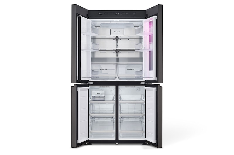 LG 617L French Door Fridge with MoodUP® LED Door Panels + Styler Steam Clothing Care System® with ThinQ® - 3 Garment in Black Glass, GF-MV600-S3