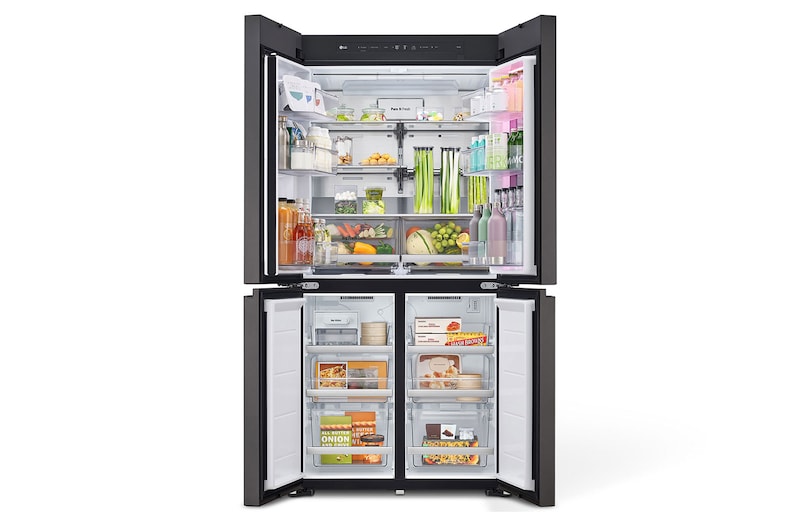 LG 617L French Door Fridge with MoodUP® LED Door Panels + Styler Steam Clothing Care System® with ThinQ® - 3 Garment in Black Glass, GF-MV600-S3