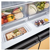 LG 617L French Door Fridge with MoodUP® LED Door Panels + Styler Steam Clothing Care System® with ThinQ® - 3 Garment in Black Glass, GF-MV600-S3