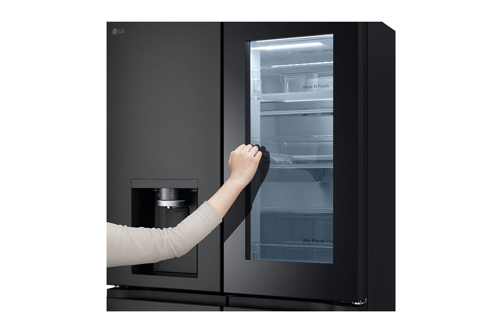 LG 508L Slim French Door Fridge with InstaView®, GF-V500MBLC