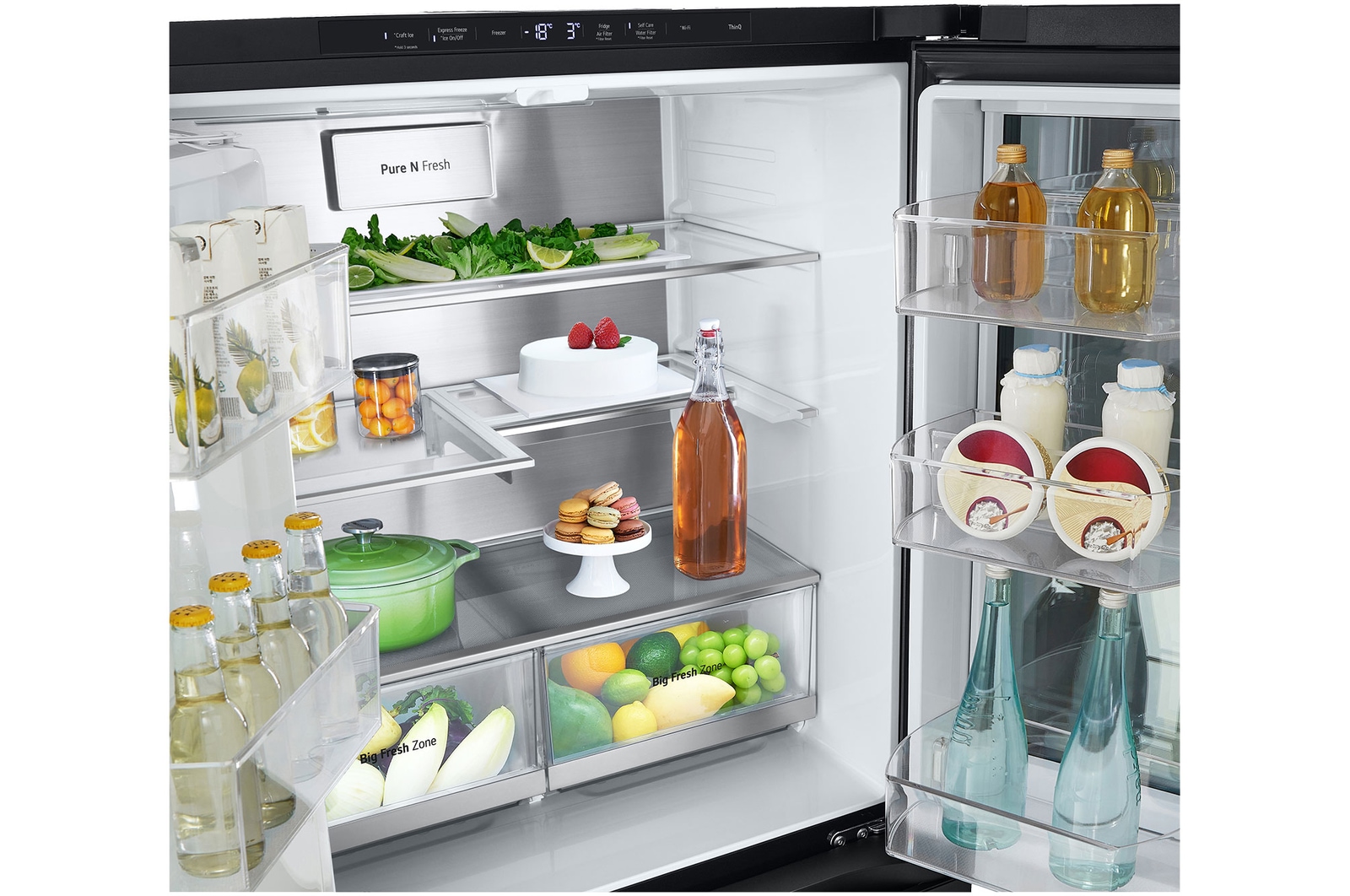 LG 508L Slim French Door Fridge with InstaView®, GF-V500MBLC