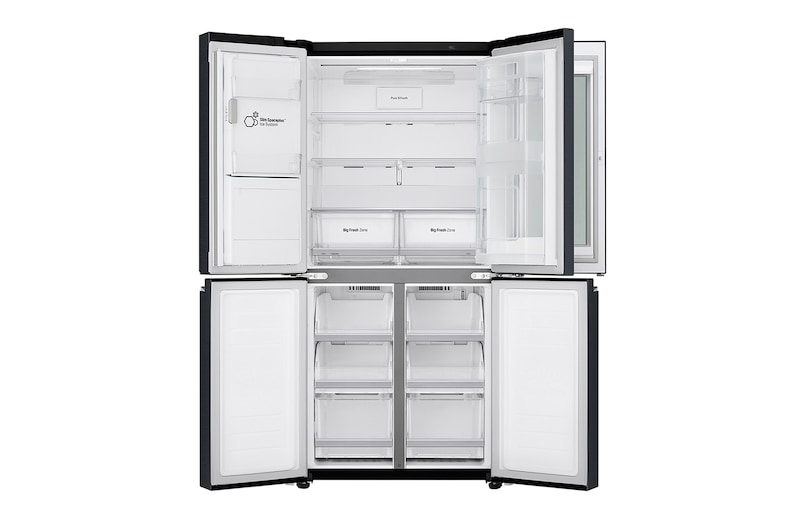 LG 508L Slim French Door Fridge, with InstaView Door-In-Door®, in Matte Black Finish, GF-V570MBL