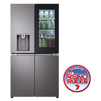 Front view of 642L French Door Fridge with InstaView™ GF-V700BSLC