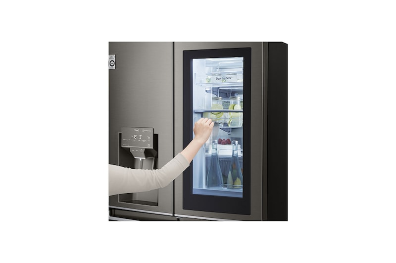 LG 637L French Door Fridge, with InstaView Door-In-Door®, in Black Stainless Finish, GF-V706BSL