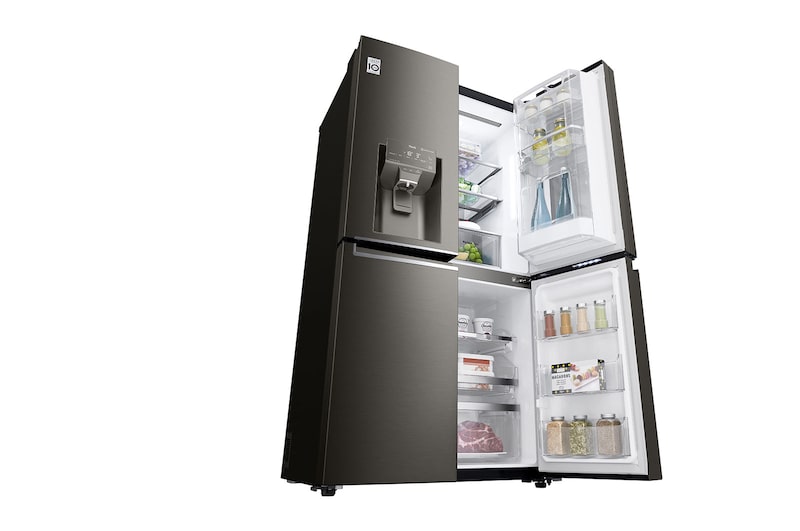 LG 637L French Door Fridge, with InstaView Door-In-Door®, in Black Stainless Finish, GF-V706BSL