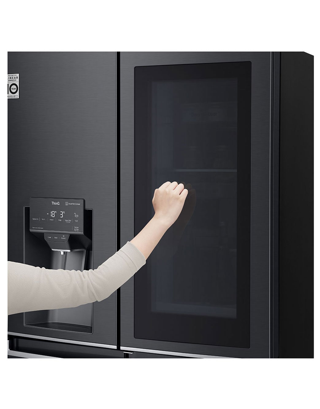 637L French Door Fridge, with InstaView Door-In-Door®, in Matte Black ...