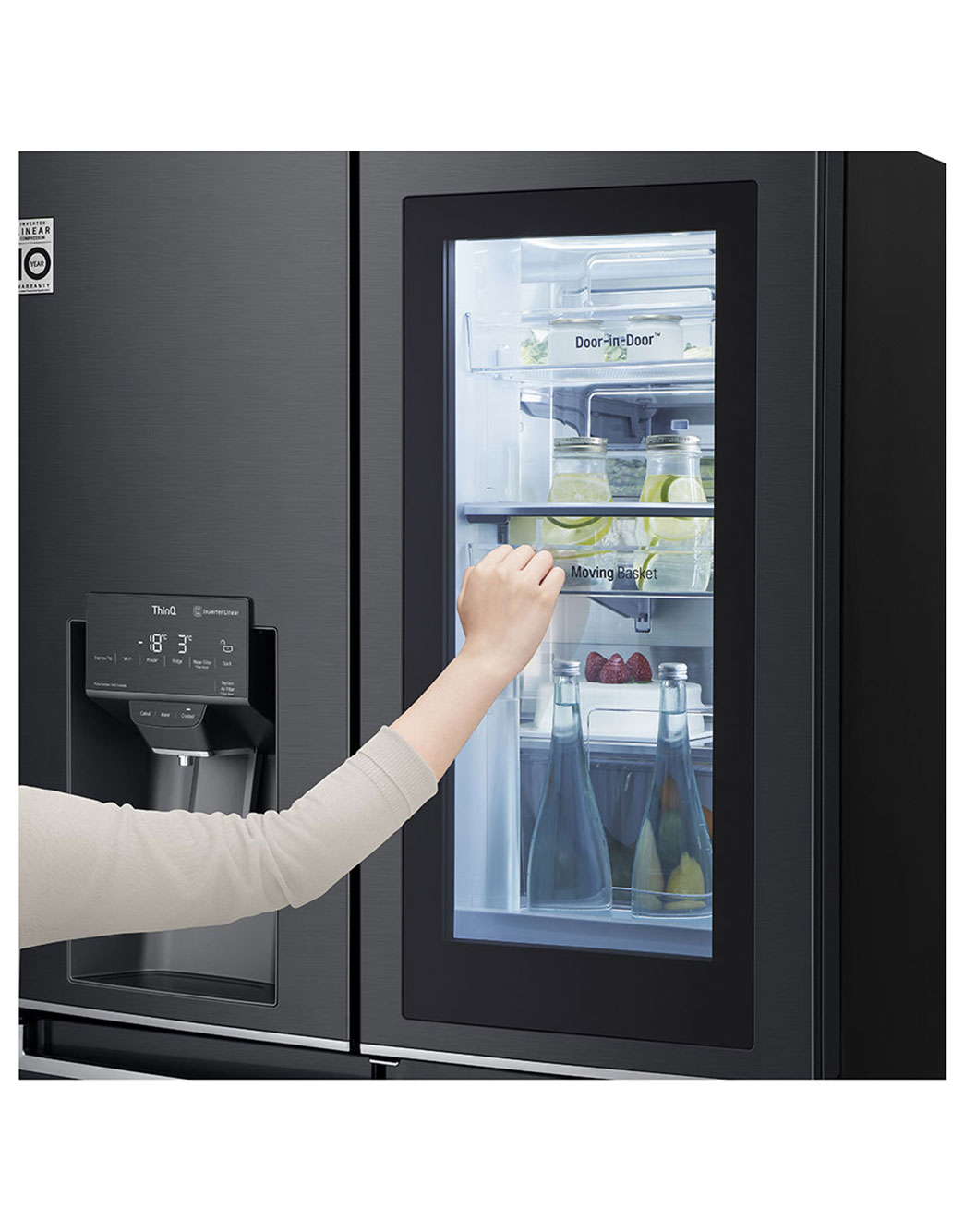 637L French Door Fridge, with InstaView Door-In-Door®, in Matte Black ...