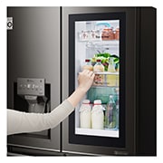 LG 708L French Door Fridge, with InstaView Door-in-Door®, in Black Stainless Steel, GF-V708BSL