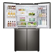 LG 708L French Door Fridge, with InstaView Door-in-Door®, in Black Stainless Steel, GF-V708BSL