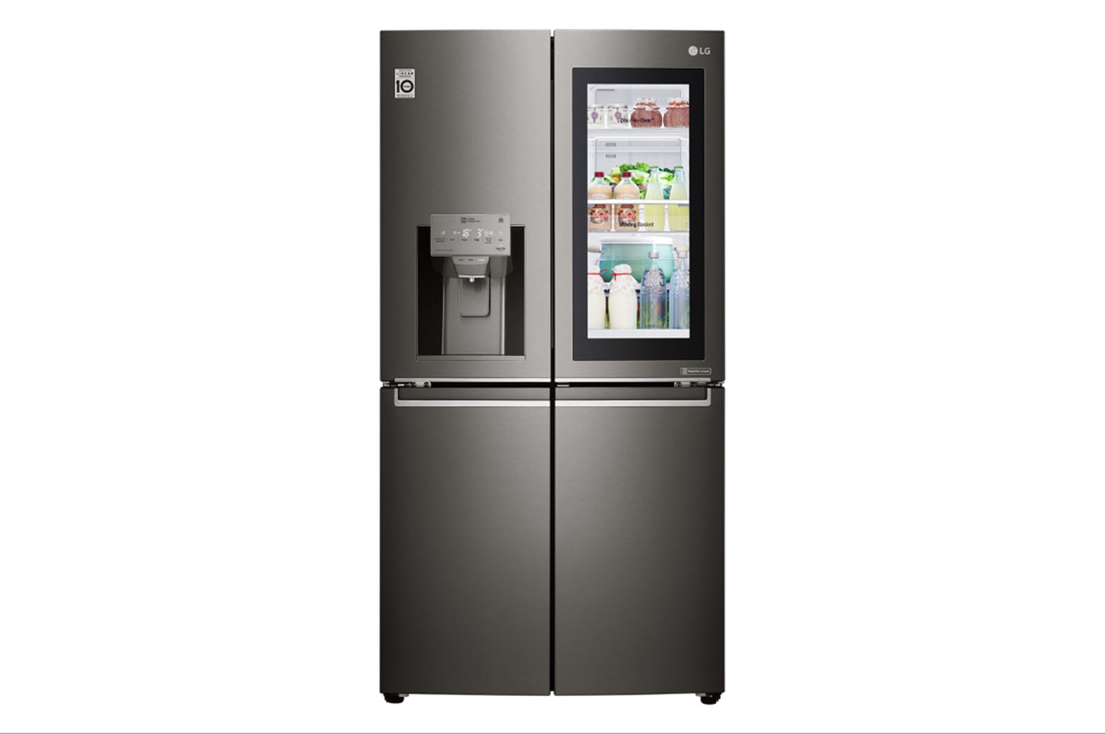 LG 708L French Door Fridge, with InstaView Door-in-Door®, in Black Stainless Steel, GF-V708BSL