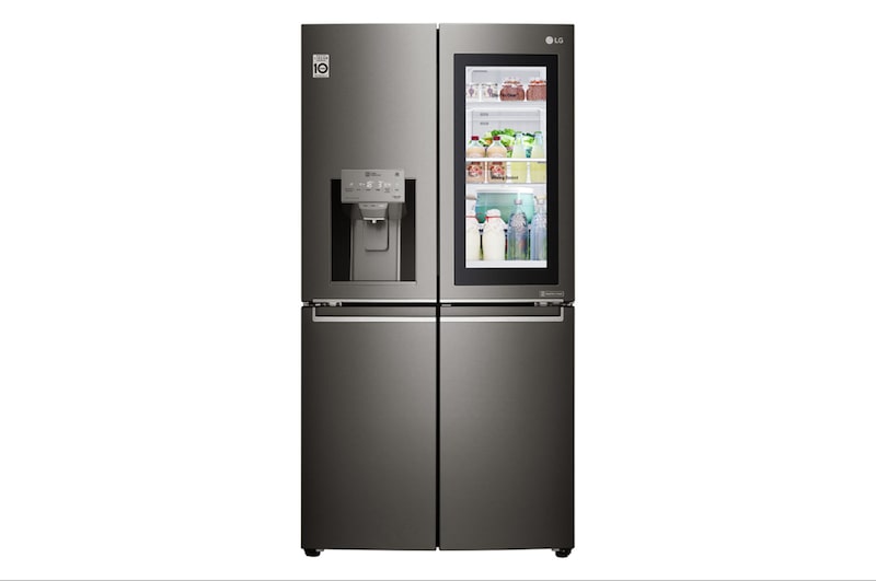 LG 708L French Door Fridge, with InstaView Door-in-Door®, in Black Stainless Steel, GF-V708BSL