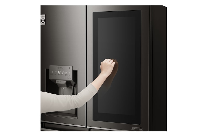 LG 708L French Door Fridge, with InstaView Door-in-Door®, in Black Stainless Steel, GF-V708BSL