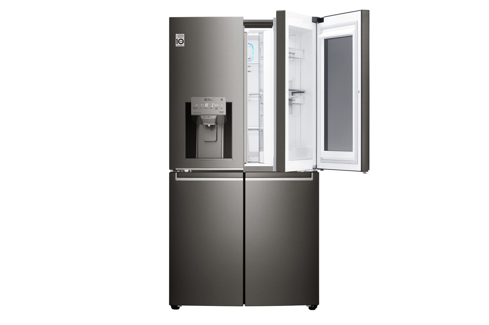 LG 708L French Door Fridge, with InstaView Door-in-Door®, in Black Stainless Steel, GF-V708BSL