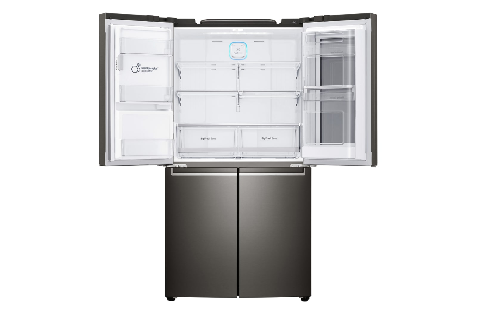 LG 708L French Door Fridge, with InstaView Door-in-Door®, in Black Stainless Steel, GF-V708BSL