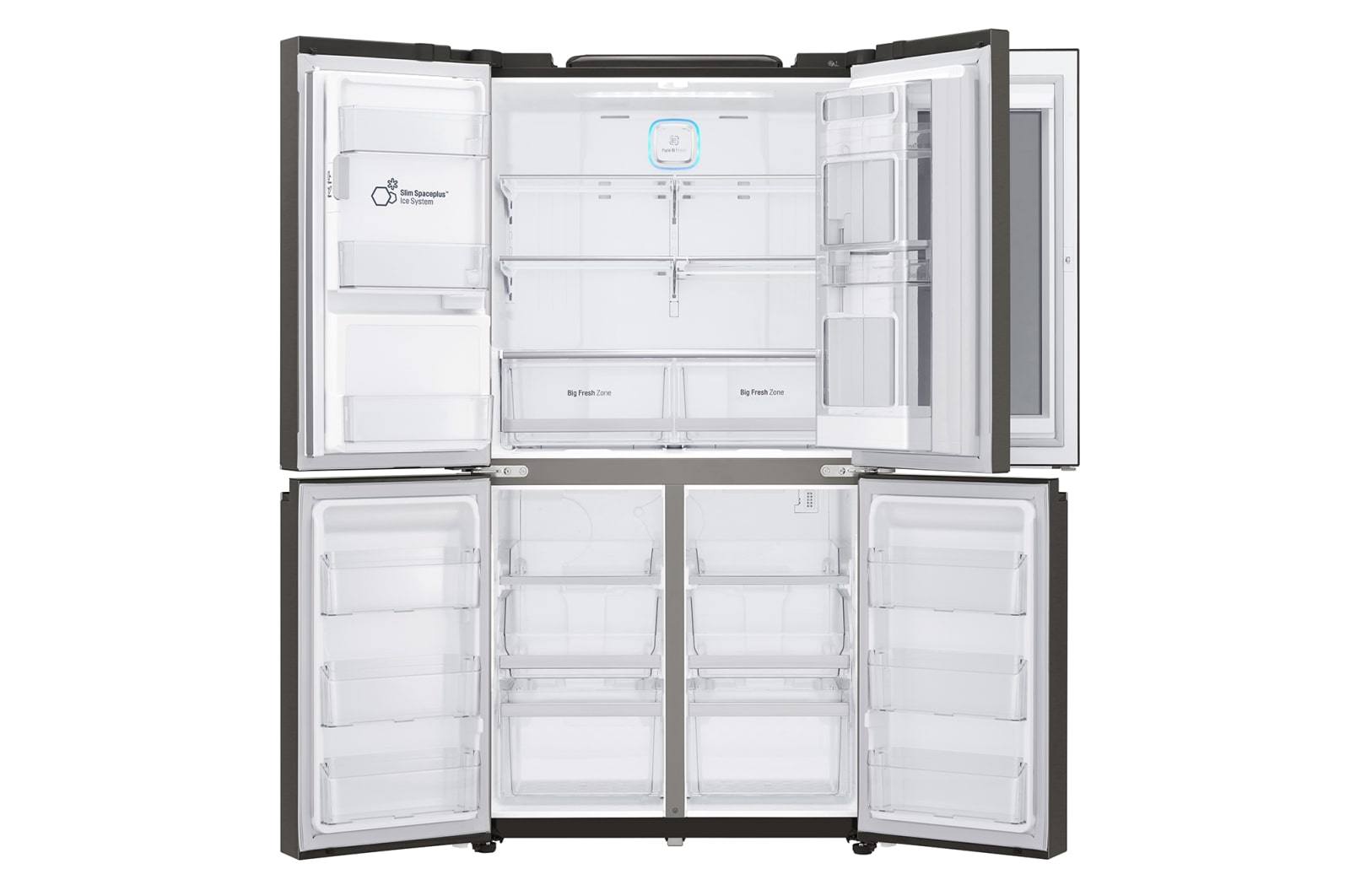 LG 708L French Door Fridge, with InstaView Door-in-Door®, in Black Stainless Steel, GF-V708BSL