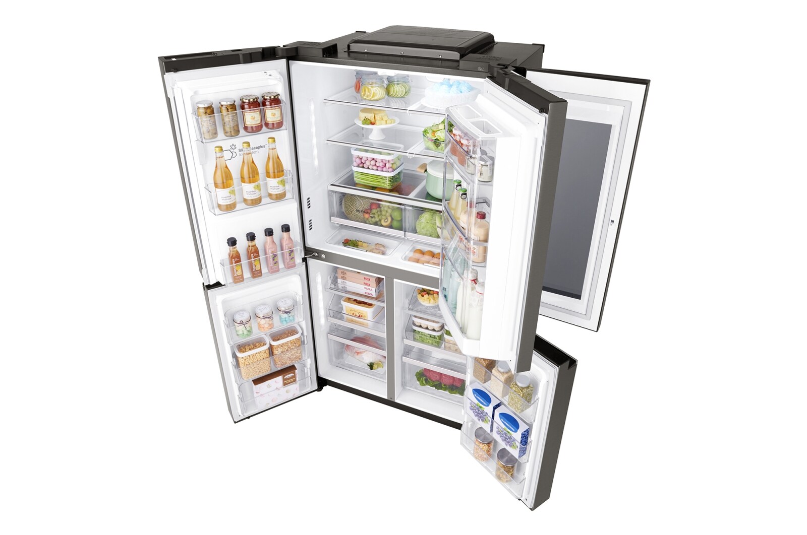 LG 708L French Door Fridge, with InstaView Door-in-Door®, in Black Stainless Steel, GF-V708BSL