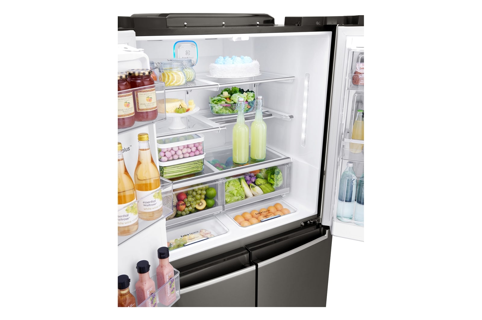 LG 708L French Door Fridge, with InstaView Door-in-Door®, in Black Stainless Steel, GF-V708BSL