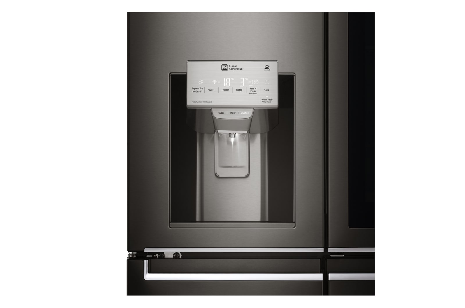 LG 708L French Door Fridge, with InstaView Door-in-Door®, in Black Stainless Steel, GF-V708BSL