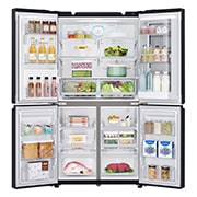 LG 708L French Door Fridge, with InstaView Door-in-Door®, in Matte Black Stainless Steel, GF-V708MBSL