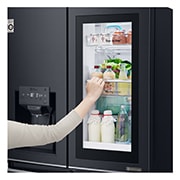 LG 708L French Door Fridge, with InstaView Door-in-Door®, in Matte Black Stainless Steel, GF-V708MBSL
