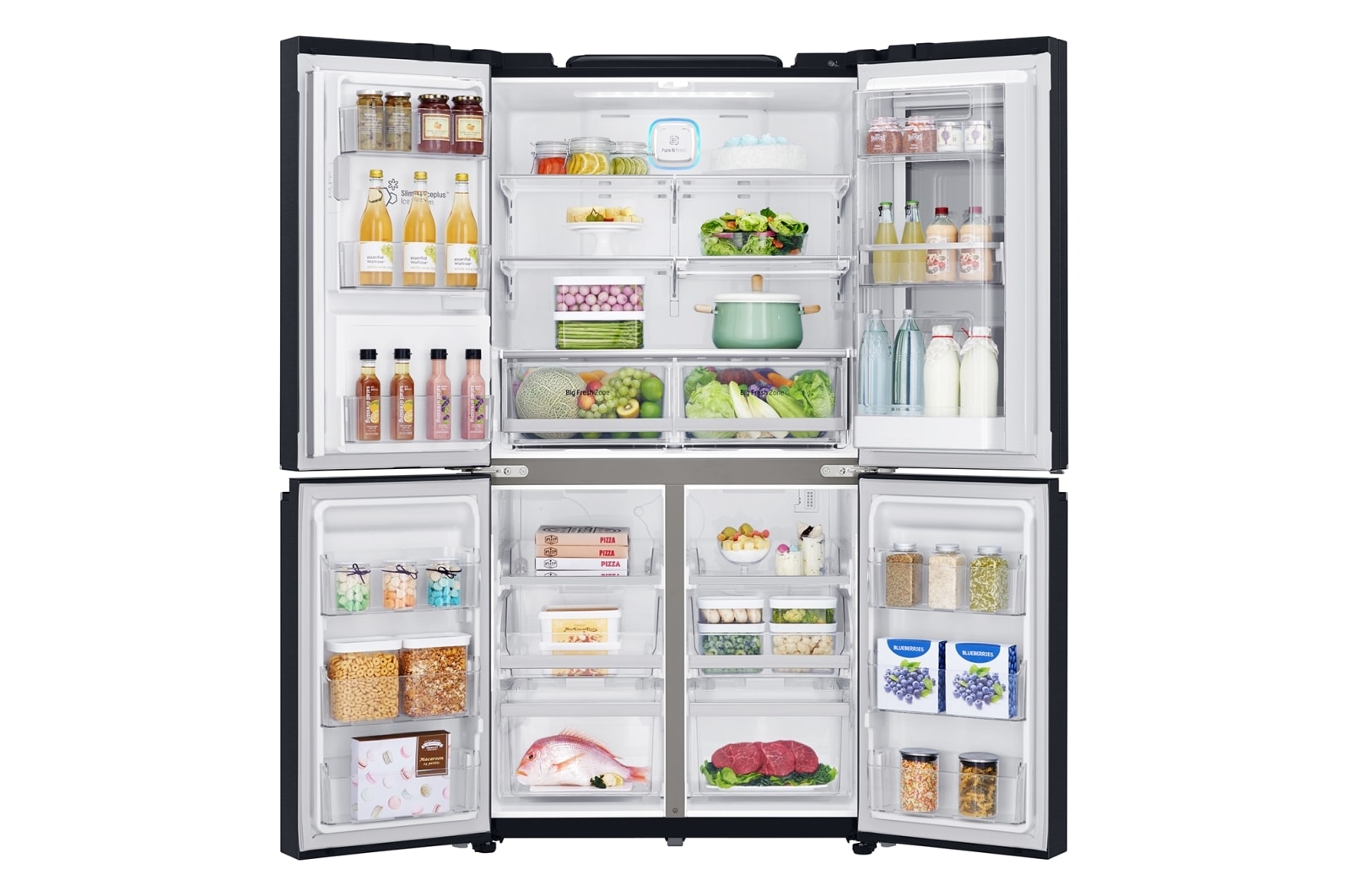 LG 708L French Door Fridge, with InstaView Door-in-Door®, in Matte Black Stainless Steel, GF-V708MBSL