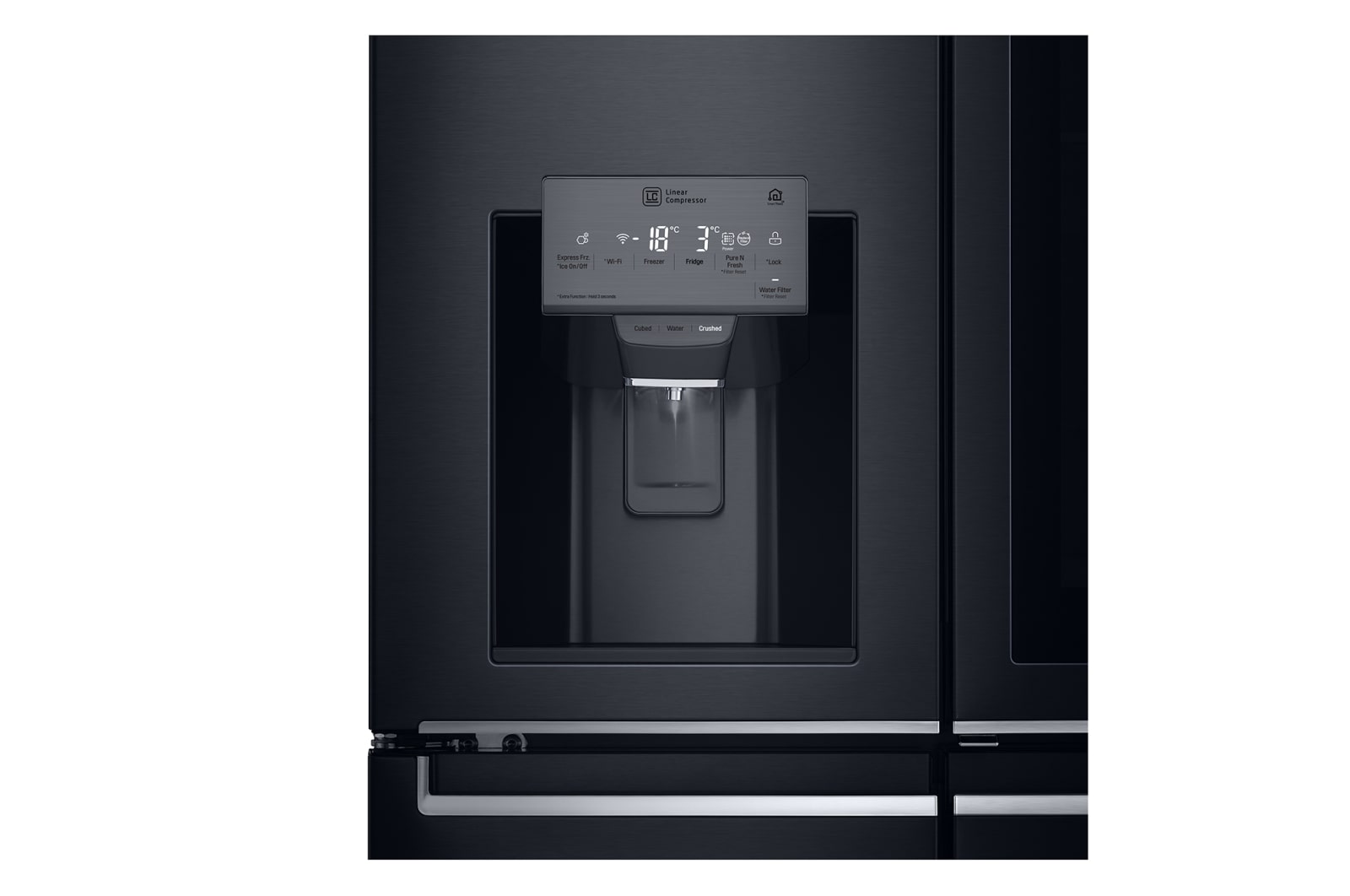 LG 708L French Door Fridge, with InstaView Door-in-Door®, in Matte Black Stainless Steel, GF-V708MBSL