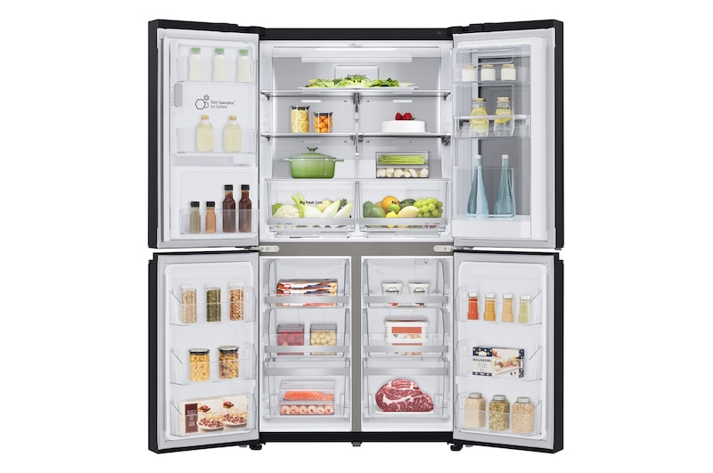 LG 852L French Door Fridge, with InstaView Door-In-Door®, in Matte Black finish, GF-V910MBL