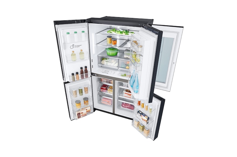 LG 852L French Door Fridge, with InstaView Door-In-Door®, in Matte Black finish, GF-V910MBL