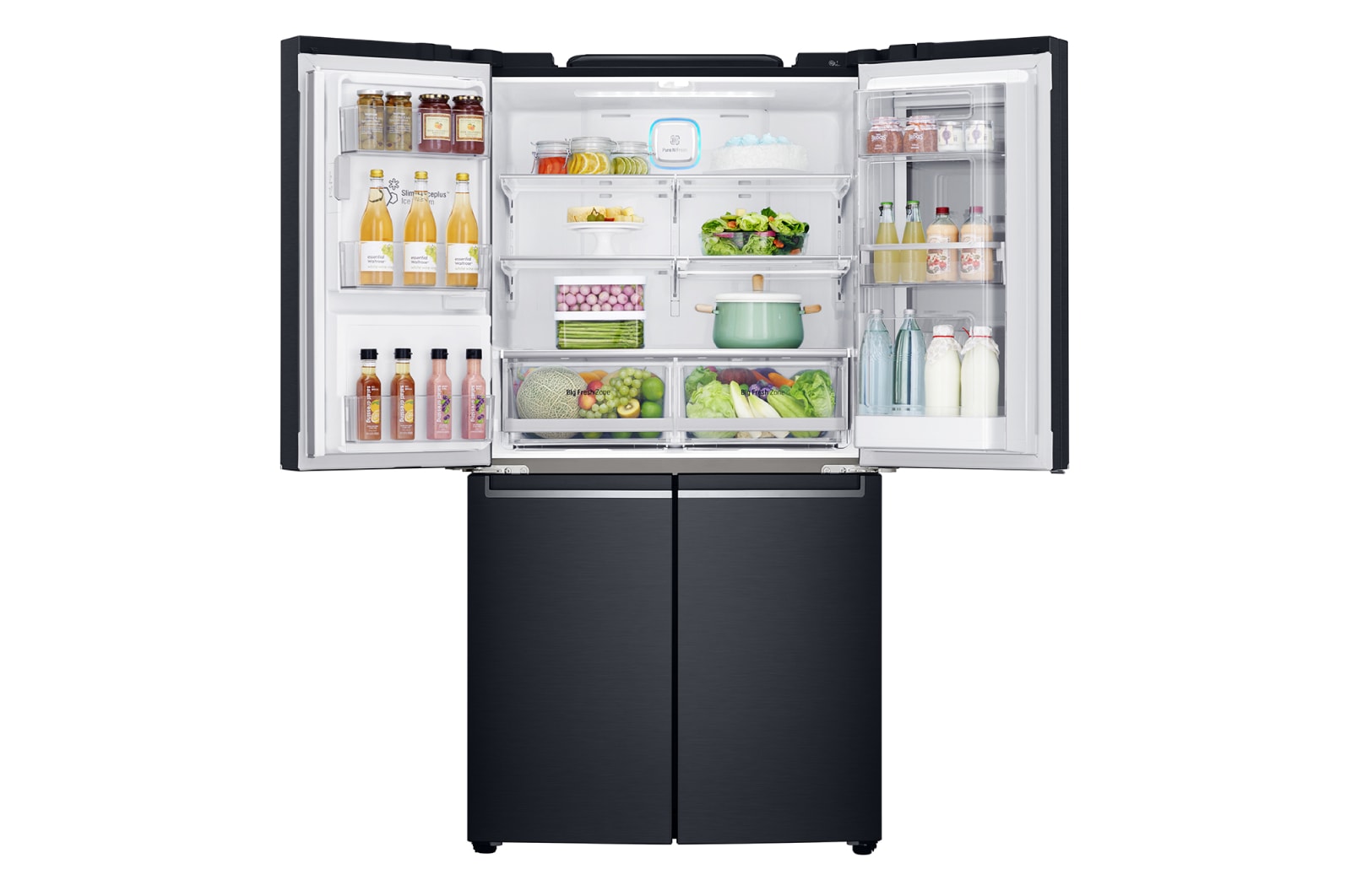 LG 910L French Door Fridge, with InstaView Door-in-Door®, in Matte Black Stainless Steel, GF-V910MBSL
