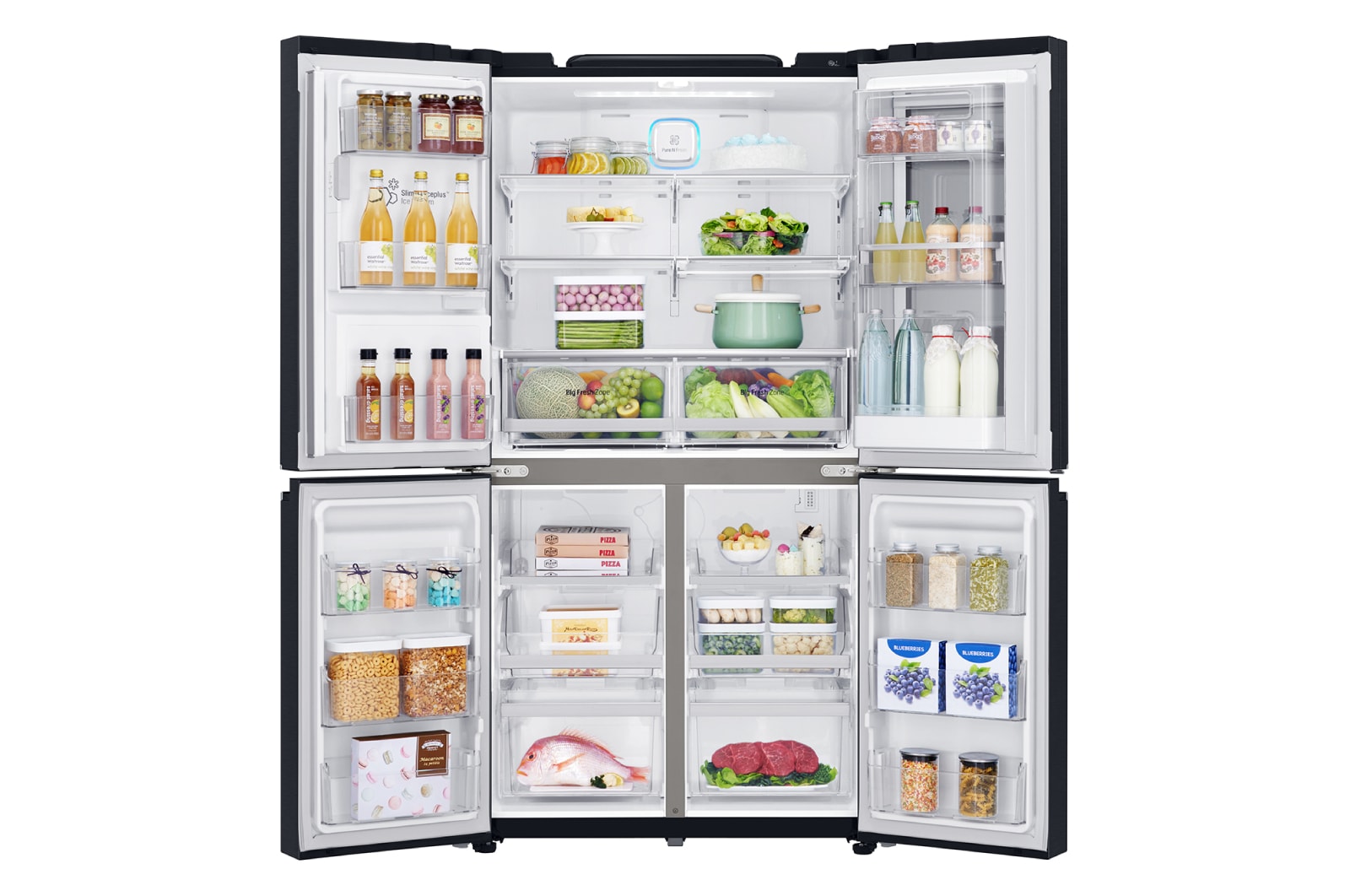 LG 910L French Door Fridge, with InstaView Door-in-Door®, in Matte Black Stainless Steel, GF-V910MBSL