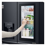 LG 910L French Door Fridge, with InstaView Door-in-Door®, in Matte Black Stainless Steel, GF-V910MBSL