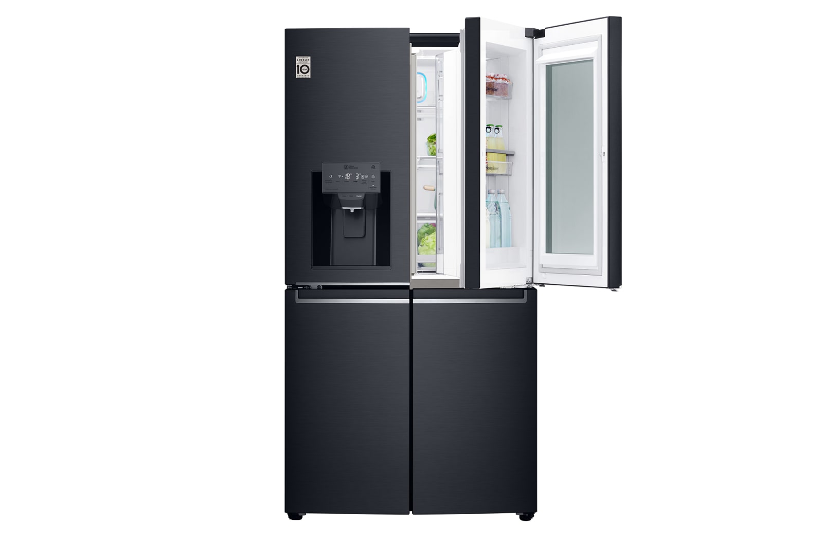 LG 910L French Door Fridge, with InstaView Door-in-Door®, in Matte Black Stainless Steel, GF-V910MBSL