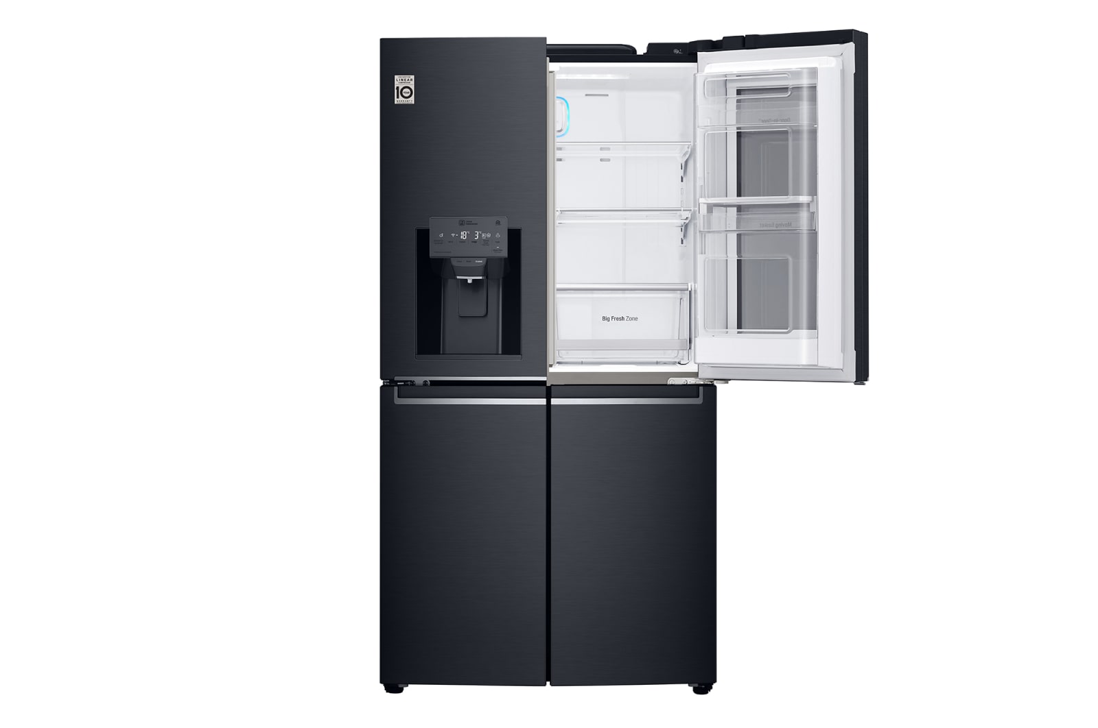 LG 910L French Door Fridge, with InstaView Door-in-Door®, in Matte Black Stainless Steel, GF-V910MBSL