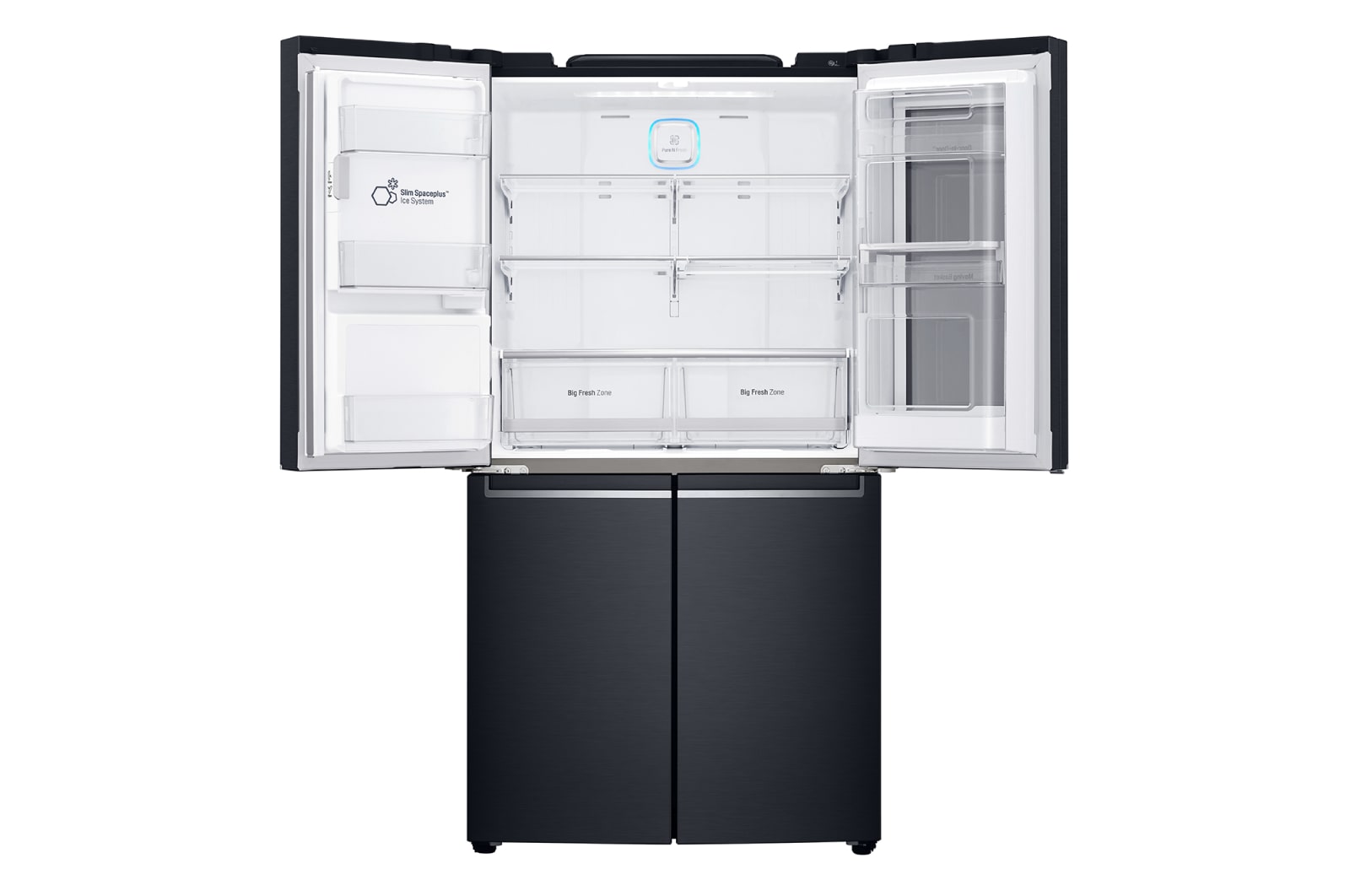 LG 910L French Door Fridge, with InstaView Door-in-Door®, in Matte Black Stainless Steel, GF-V910MBSL