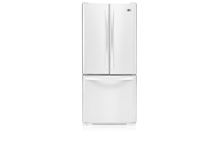 Front view of 591 litre White Slim Line 3-Door French Door Fridge GM-B208WVS
