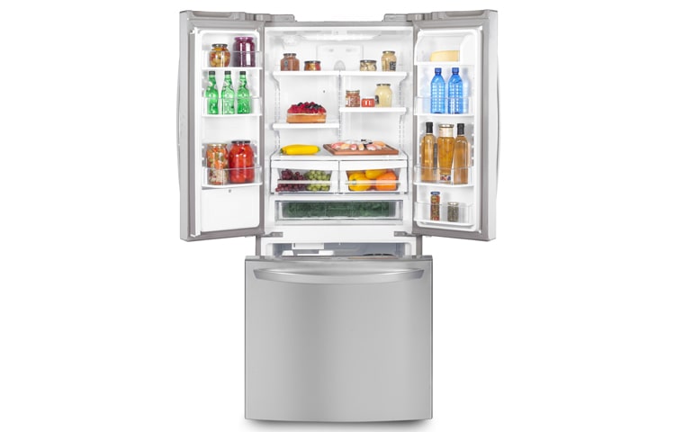 LG 583L 3 Door French Door Fridge with Auto Ice Maker & Water Dispenser, GM-F208ST