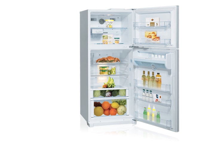 LG 466 Litre Iluminar Finish Top Mount Refrigerator with IceBeam Door Cooling, GN-R466FS