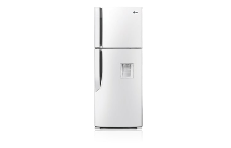 Front view of 400L White Top Mount Refrigerator with Water Dispenser GN-W422FW