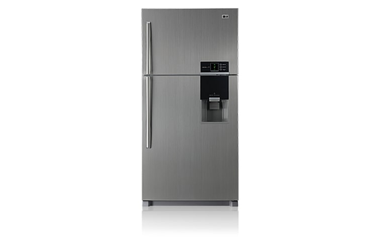 Front view of 564L Titanium Top Mount Fridge with Water Dispenser GR-559FTD