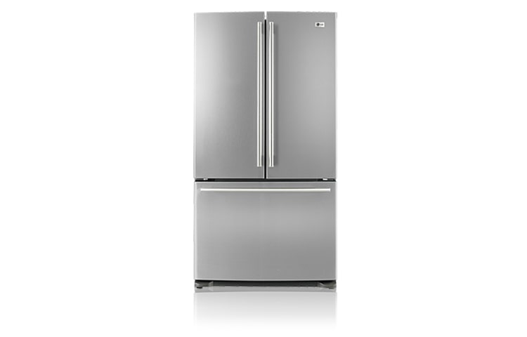 Front view of French Door Fridge with Tilt Drawer Freezer GR-B218NID