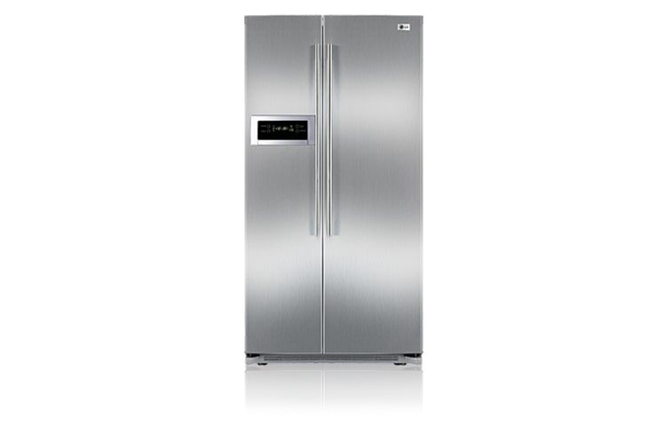 Front view of 641L Stainless Steel Side by Side Fridge GR-B227STS
