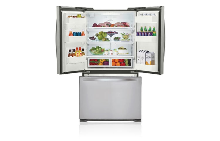 LG 615L 3 Door French Fridge with Slim Indoor Ice and Water, GR-L218CSL